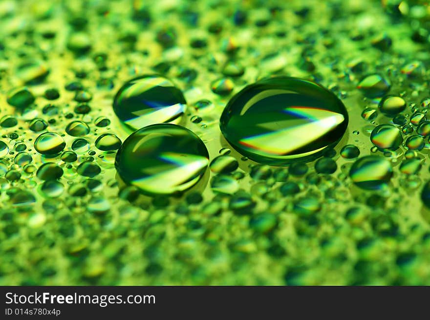 Close-up of water-drops on glass background