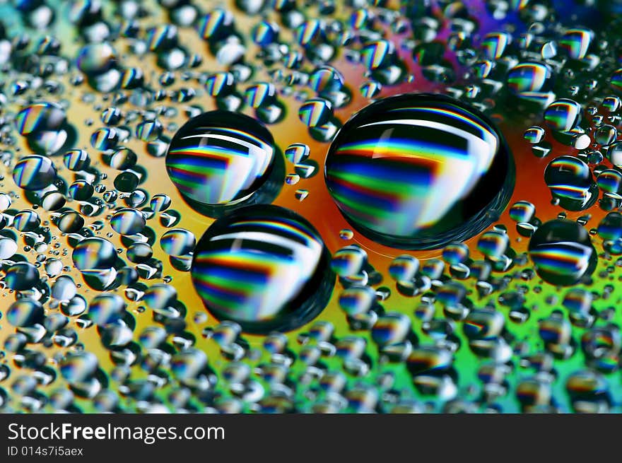 Close-up of water-drops on glass background