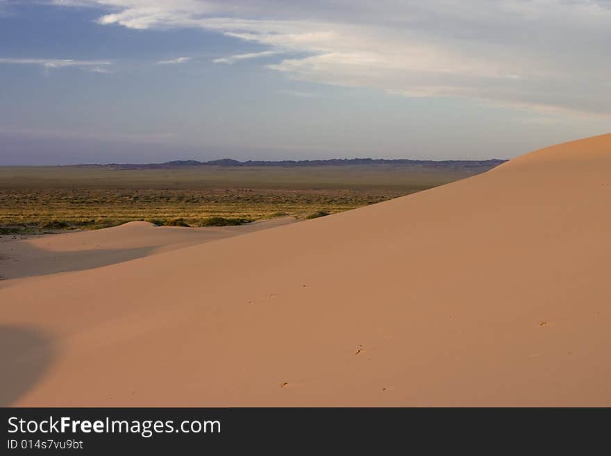 Sand dunes in Gobi desert, Mongolia