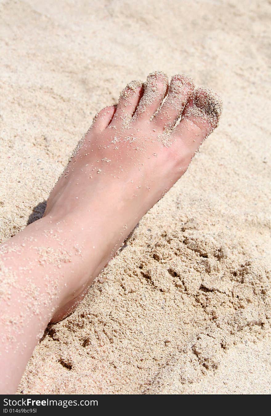 Foot on the beach