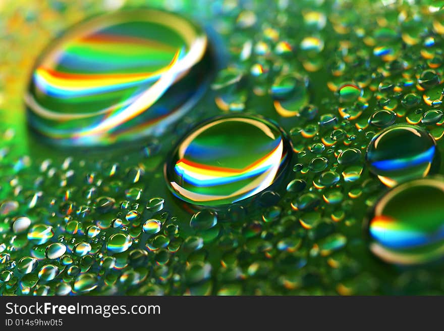 Close-up of water-drops on glass background