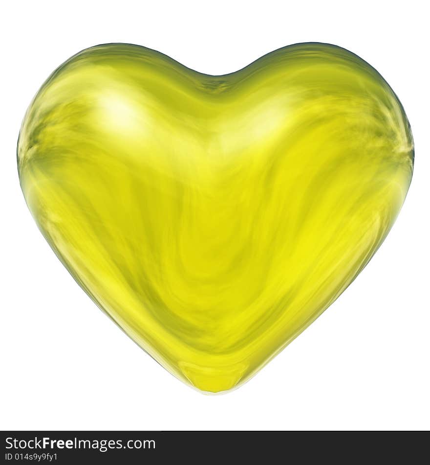 High Resolution Yellow 3D Heart