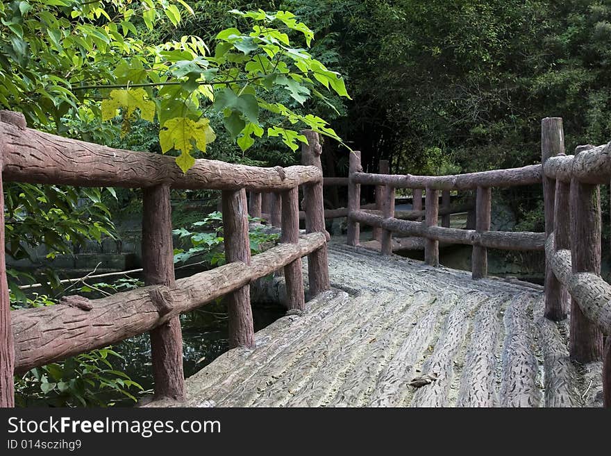 The wooden bridge