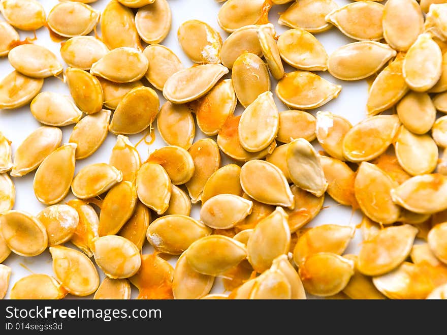 Ripe Pumpkin Seeds In The Sunshine