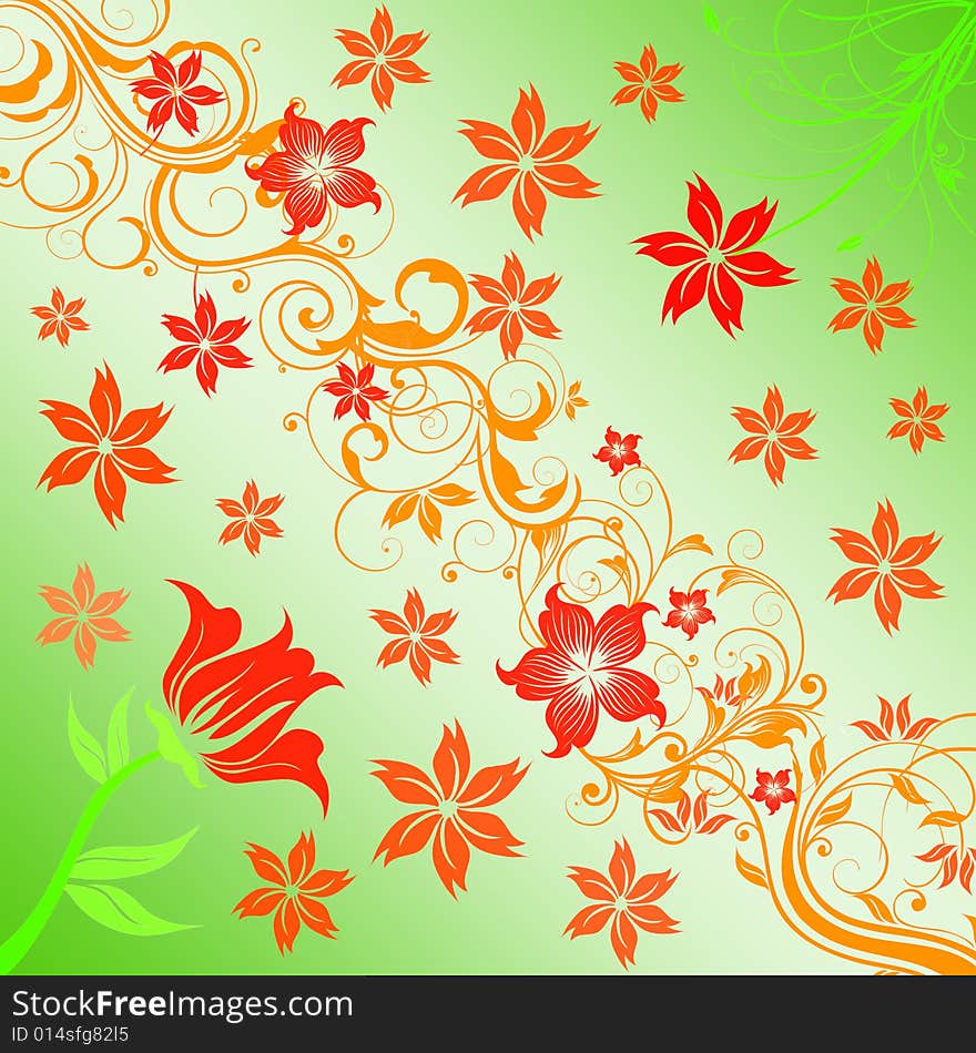 Gradient background with floral patterns. Gradient background with floral patterns