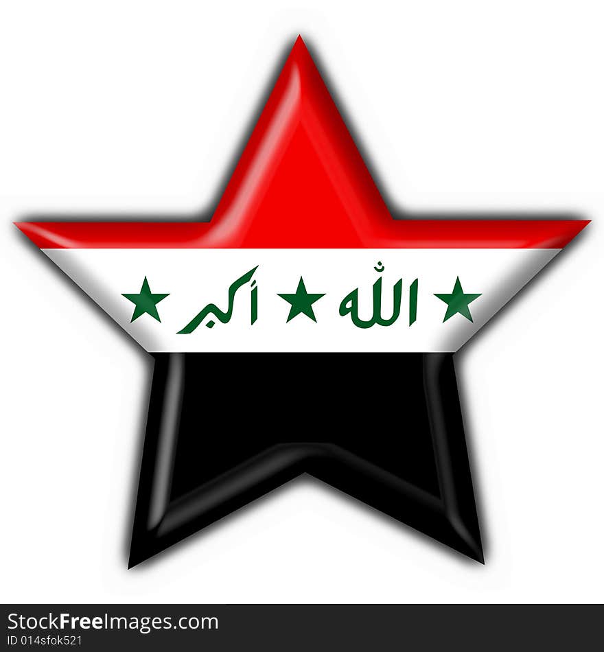 Iraq button flag star shape