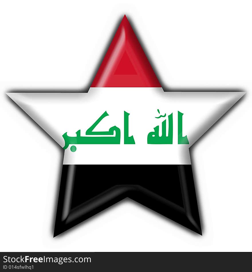 Iraq button flag star shape