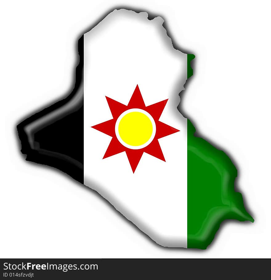 Iraq button flag map shape