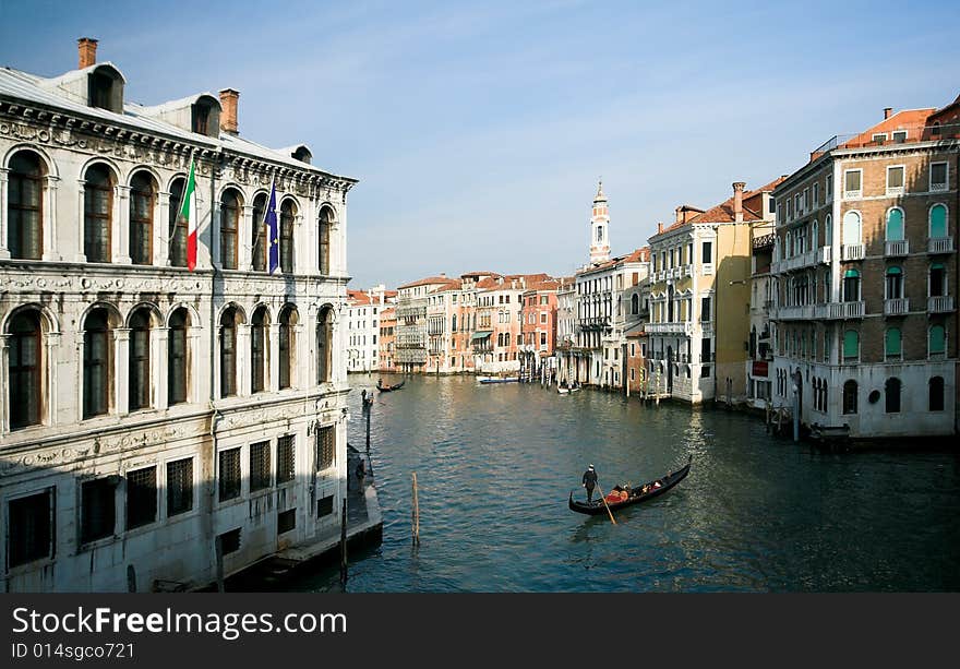 Gondolier In Venice, Italy