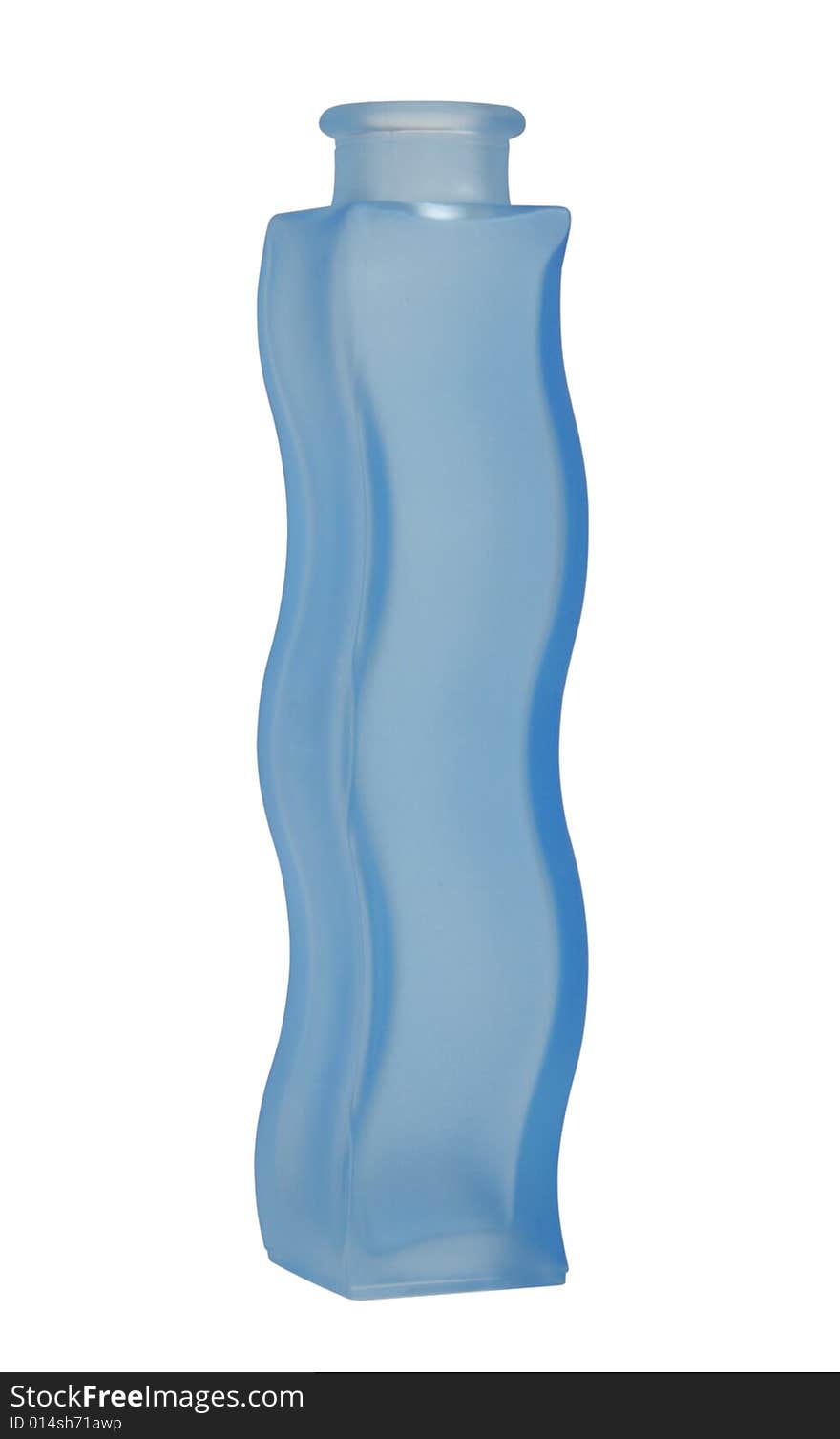 The blue glass vase on white background