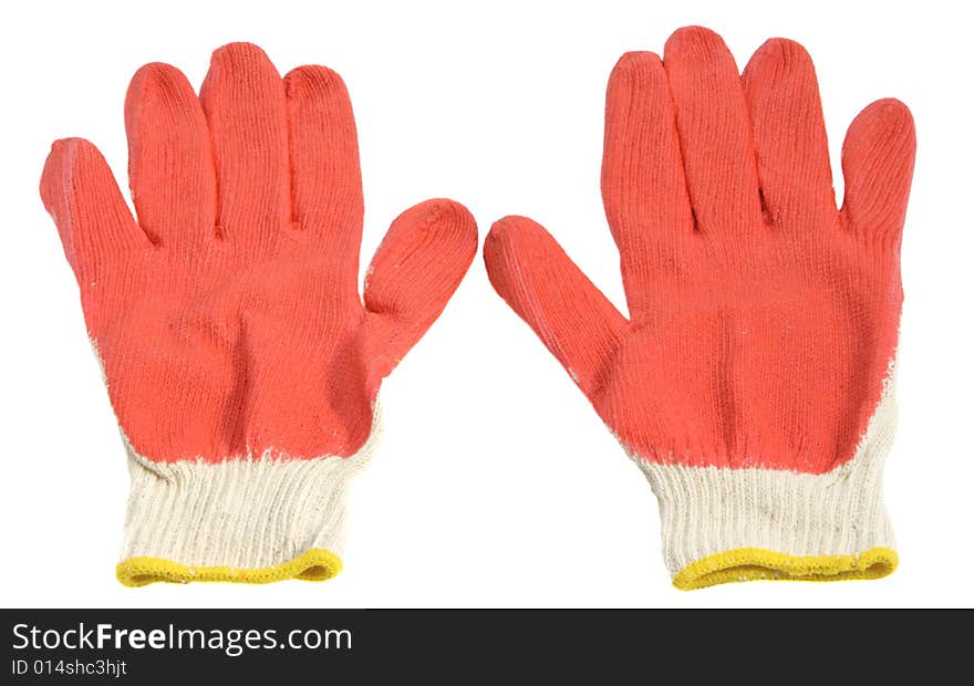 The protective glove on white background