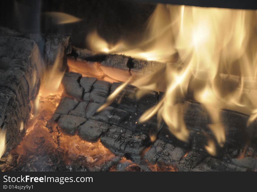 Photographing through a glass door of a fireplace. Photographing through a glass door of a fireplace.