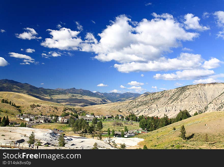 The Mammoth Hot Spring area in Yellowstone