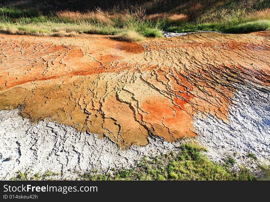 The Mammoth Hot Spring area in Yellowstone