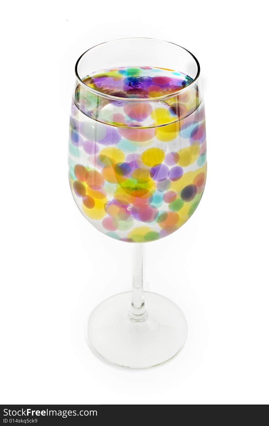 Colored balls in a wine glass