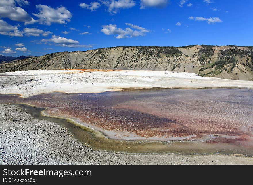 The Mammoth Hot Spring area in Yellowstone