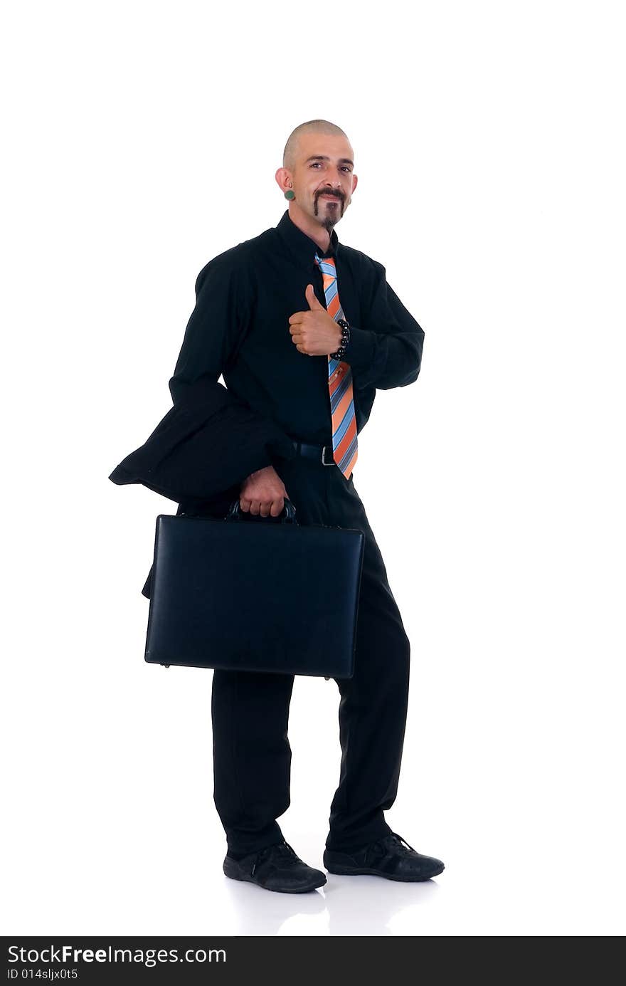 Alternative businessman formal dressed, studio shot