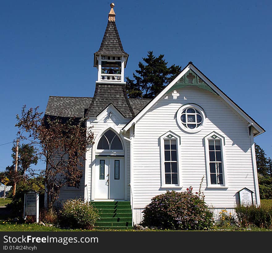 White Church with Steeple