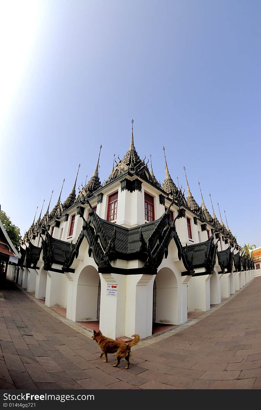 Black Beautiful Temple at Bangkok Thailand.