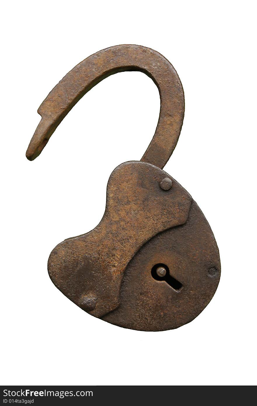 Open padlock, old