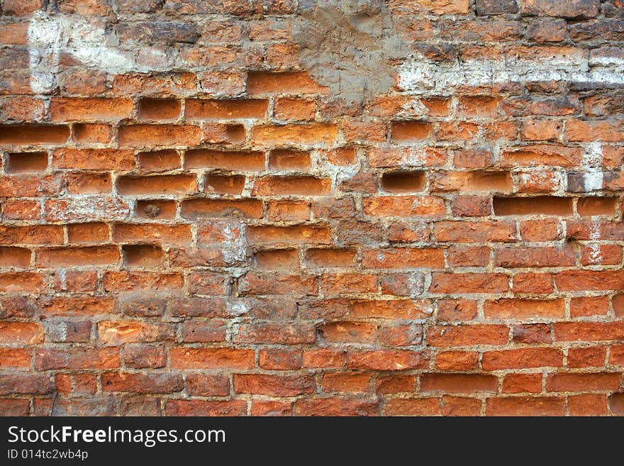 Red brick wall, background, pattern