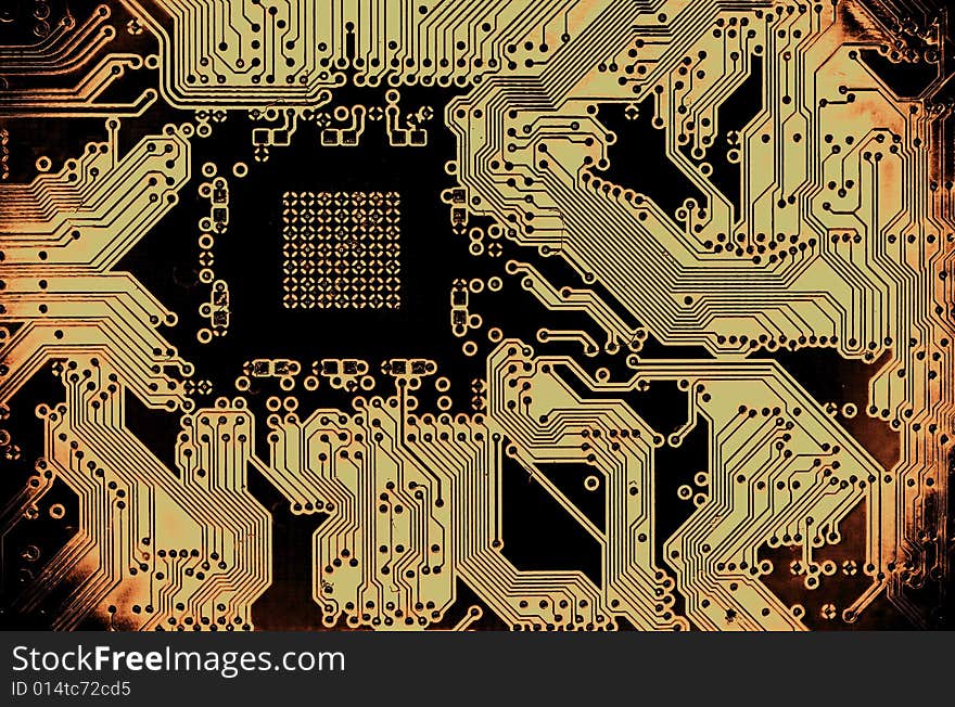 A close up view of an electronic circuit board