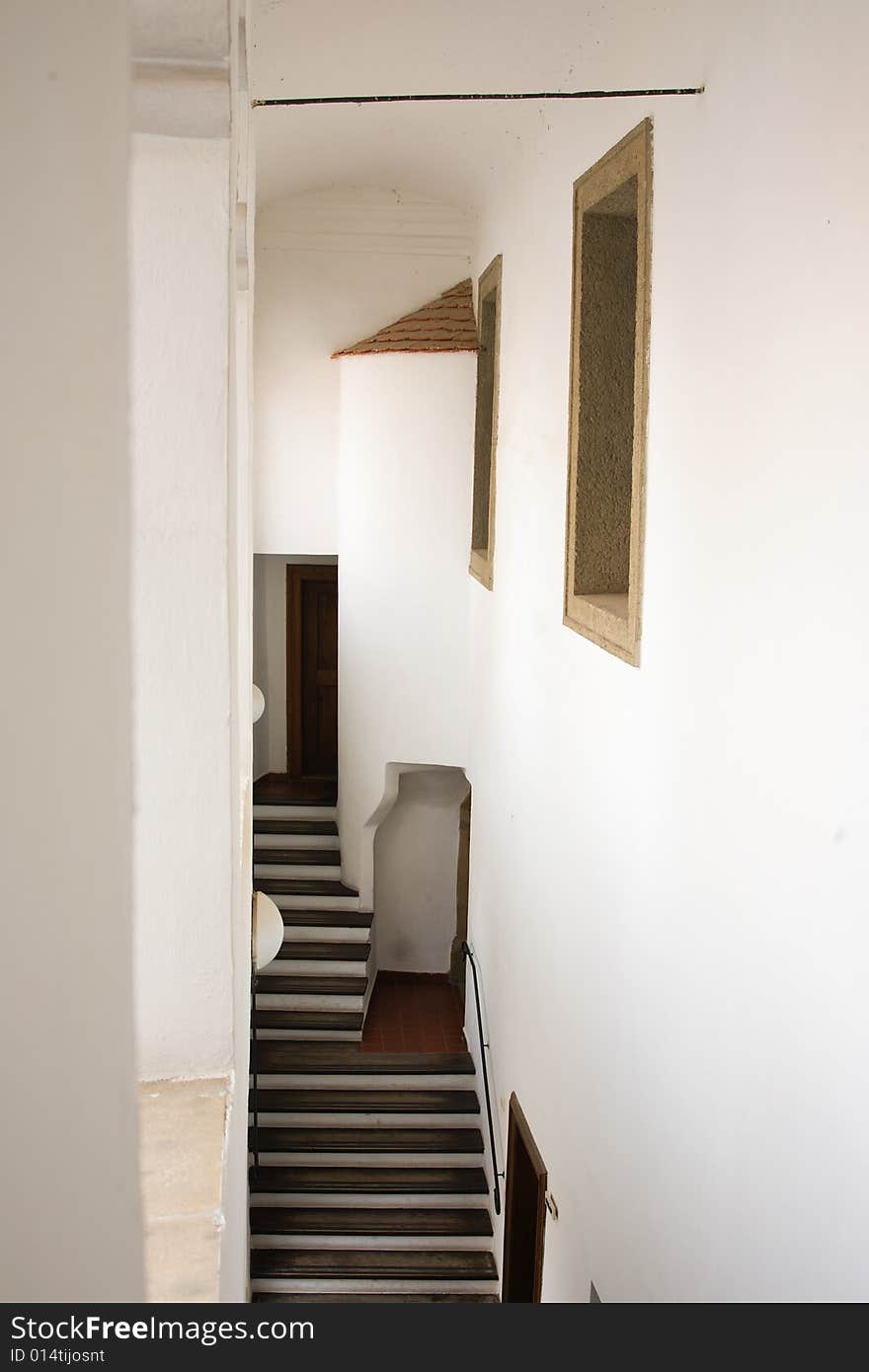 Stairs in the house in Cesky Krumlov