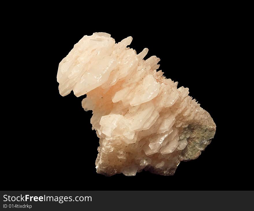 Crystals of caltsit isolated on a black background