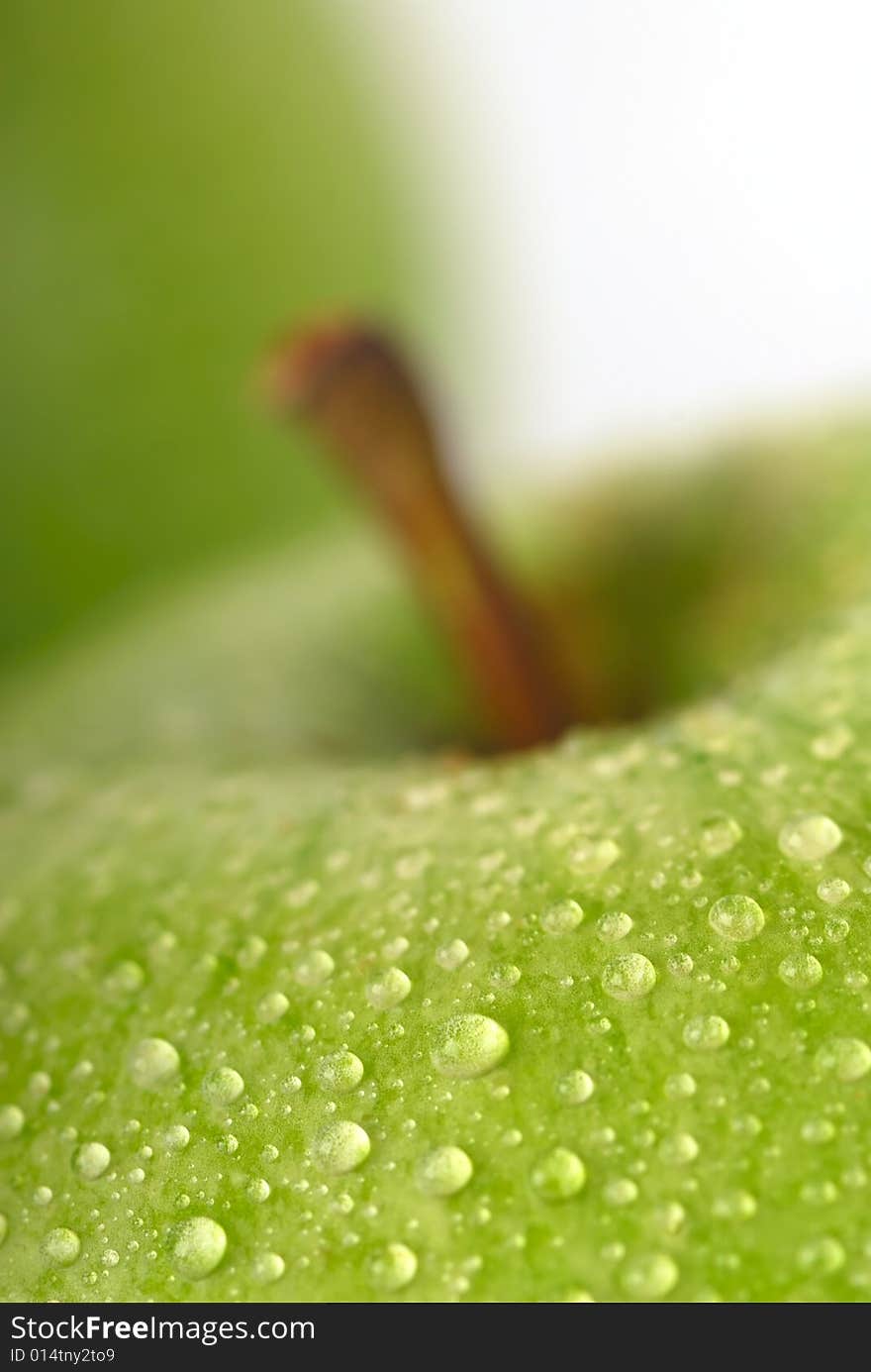 Green apple on a white background