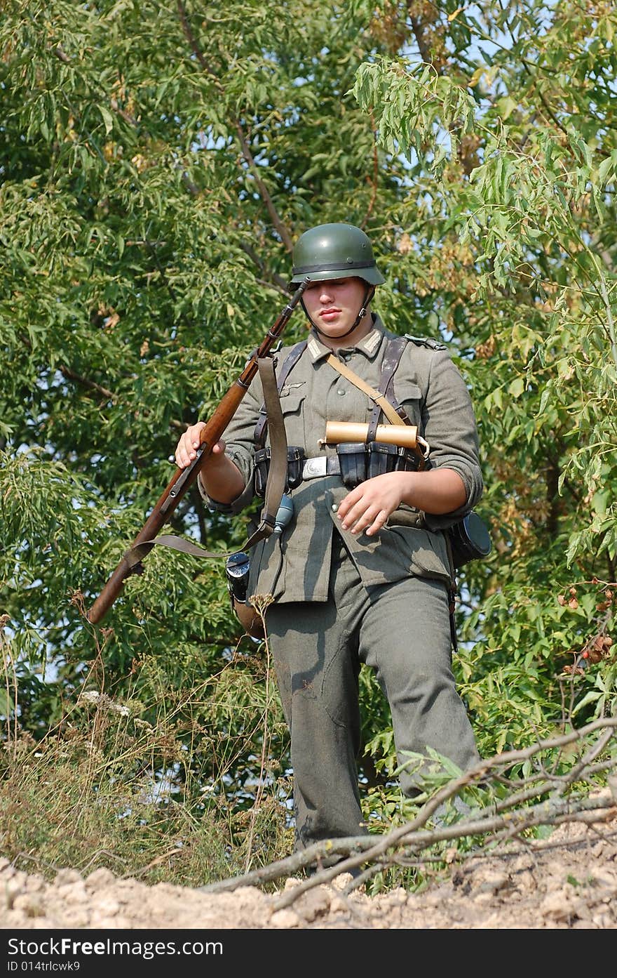 KIEV ,UKRAINE. September 5-6 , 2008. Military history club  Red Star. Historical military reenacting. Kiev  occupation by german troops at WWII tine. Battle for defense line of Stalin. KIEV ,UKRAINE. September 5-6 , 2008. Military history club  Red Star. Historical military reenacting. Kiev  occupation by german troops at WWII tine. Battle for defense line of Stalin.