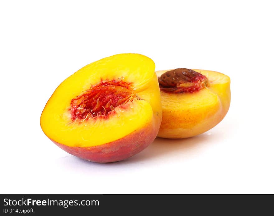 Ripe Peach On White Background