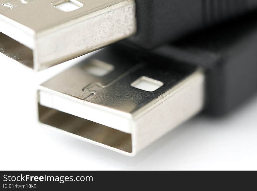 Usb plugs isolated against a white background. Usb plugs isolated against a white background