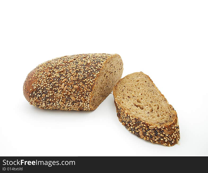 Loaf of bread isolated over white background.