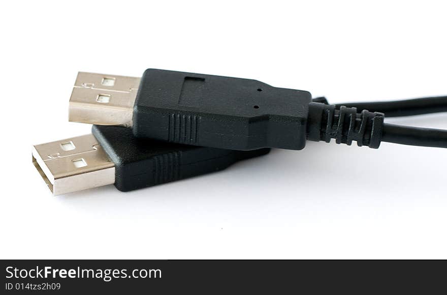 Usb plugs isolated against a white background. Usb plugs isolated against a white background