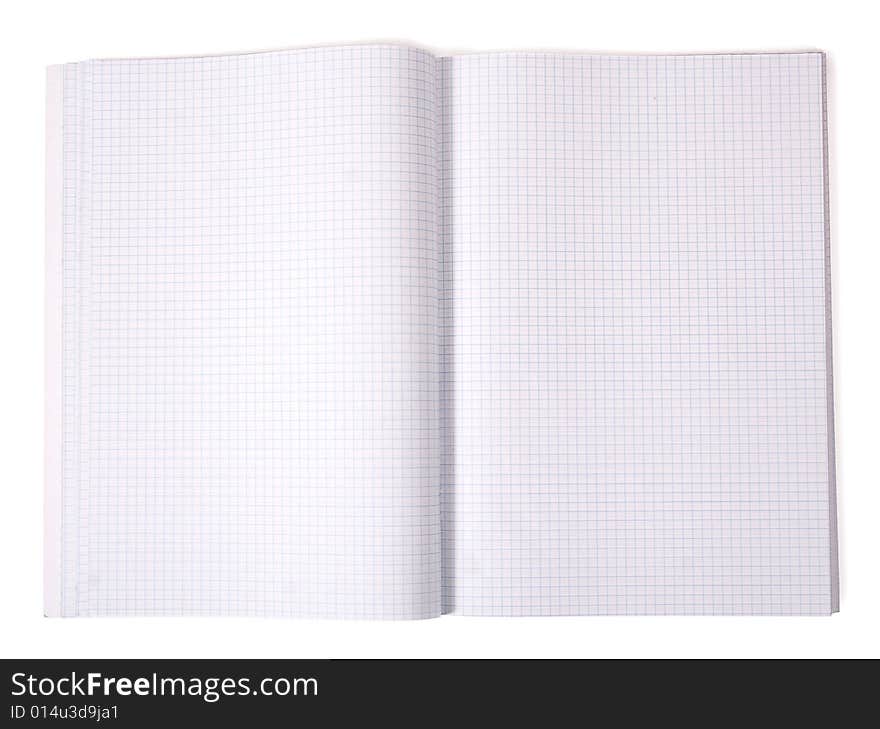 Basic notebook as a background on white