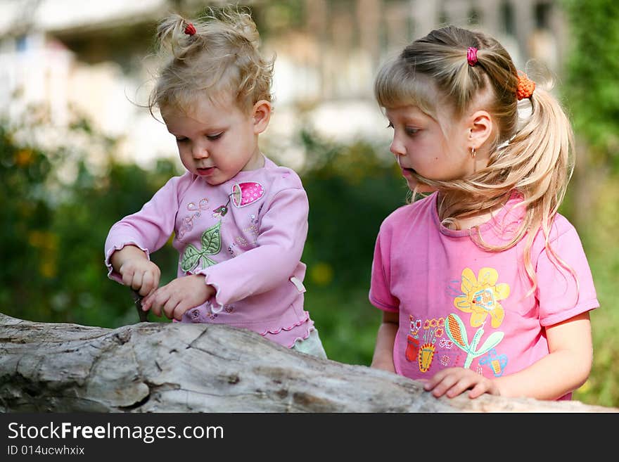 Two children outdoors