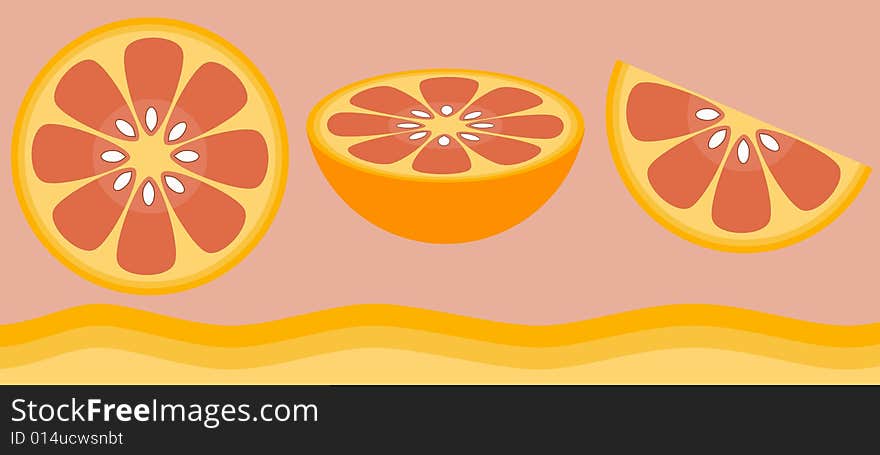 Graphic depiction of a citrus fruit - grapefruit. Graphic depiction of a citrus fruit - grapefruit