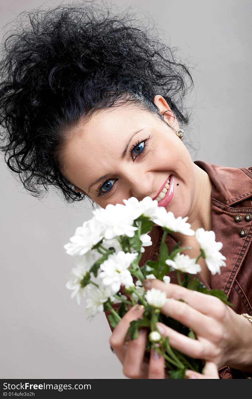 An image of nice woman with flowers. An image of nice woman with flowers