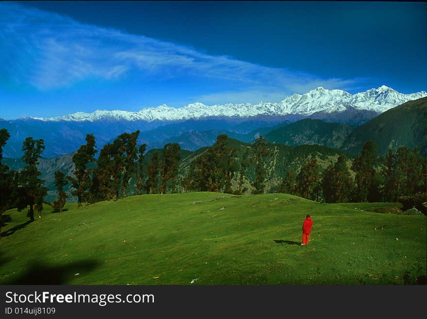 It was a clear, bright morning at Chopta, a small hamlet in the Himalayas with lush green pastures all around. A beautiful snowrange stood majestically over the horizon. It was a clear, bright morning at Chopta, a small hamlet in the Himalayas with lush green pastures all around. A beautiful snowrange stood majestically over the horizon.