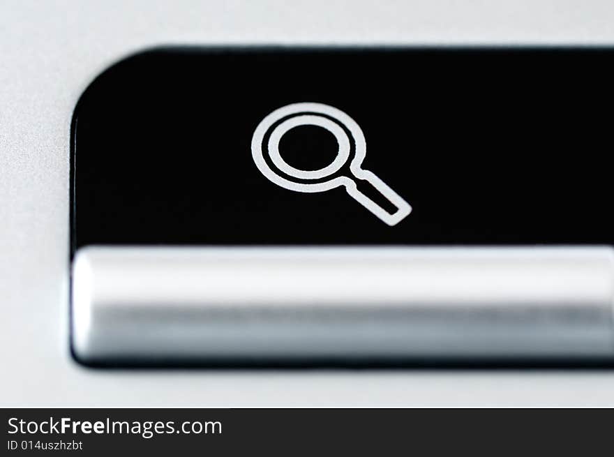 Search button, macro image from a keyboard