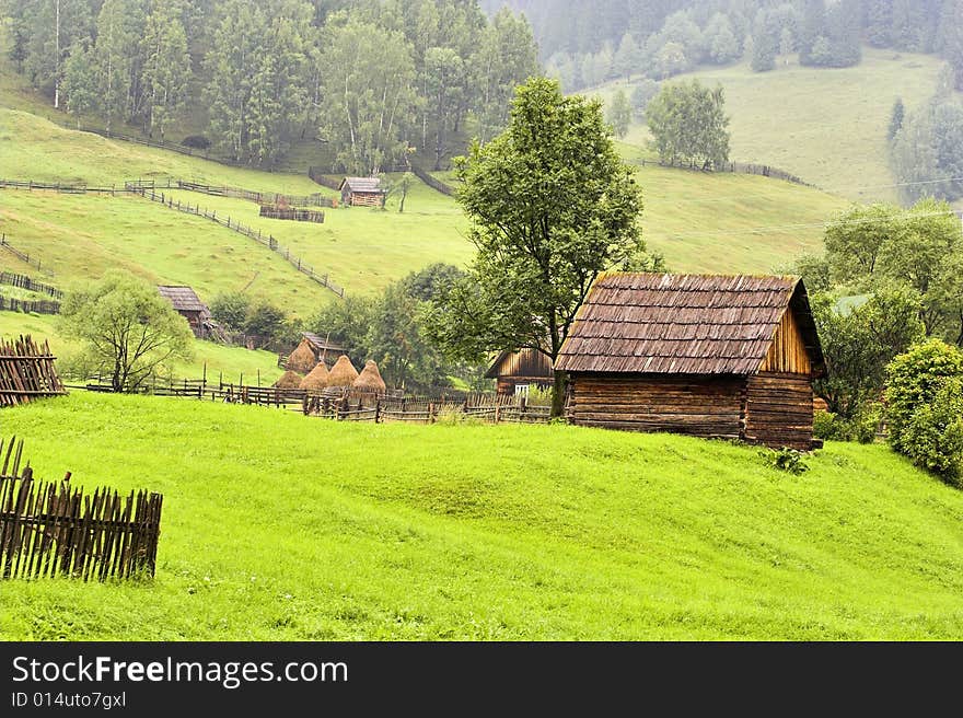 Summer rural houses on countryside