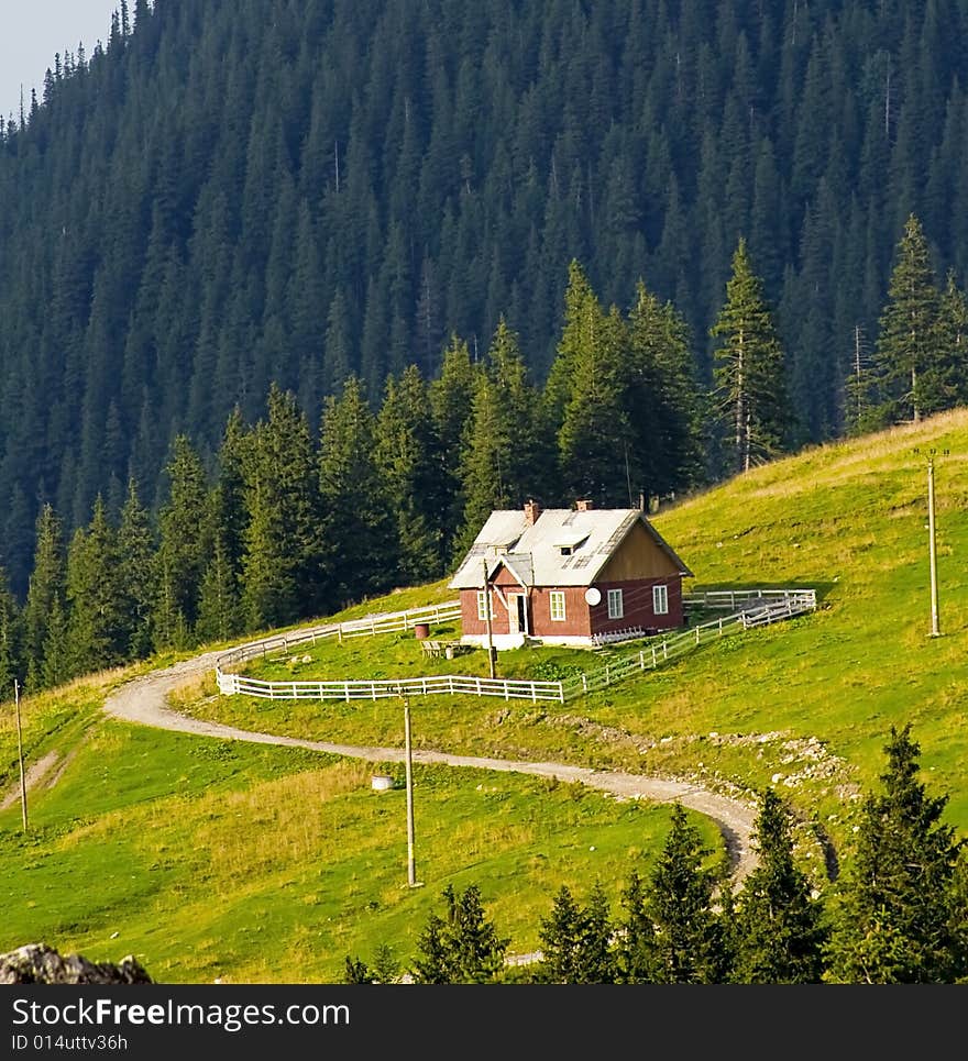 Summer  rural house  on countryside