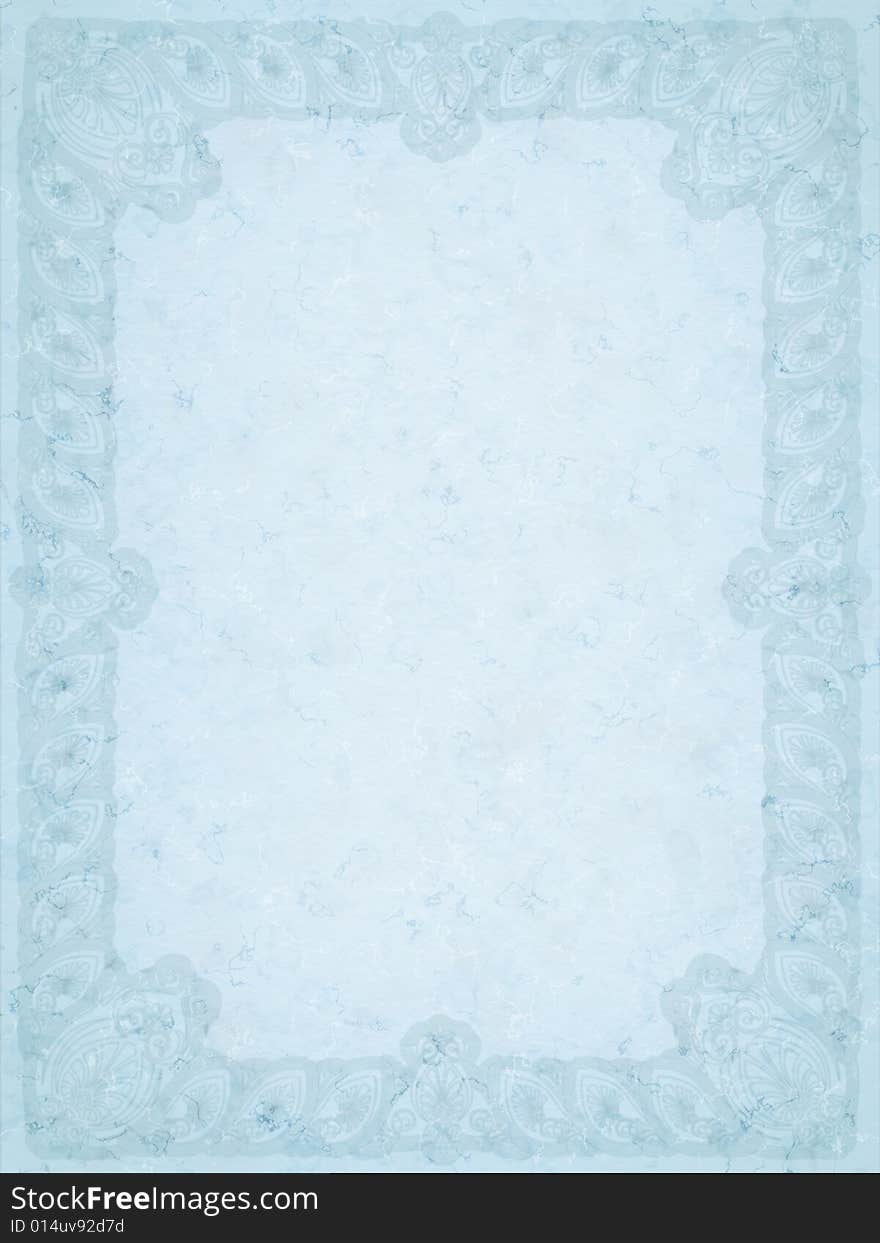 Ornamented Old Blue Paper