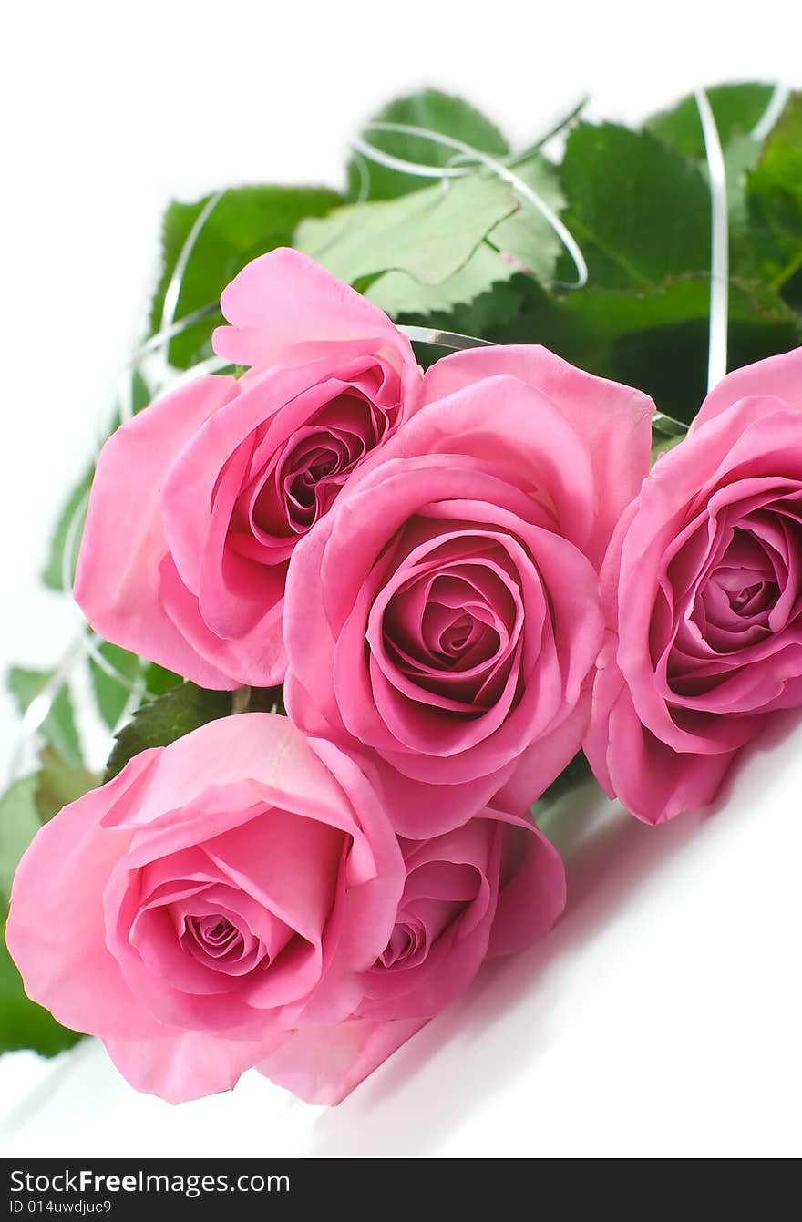 Five Pink Roses