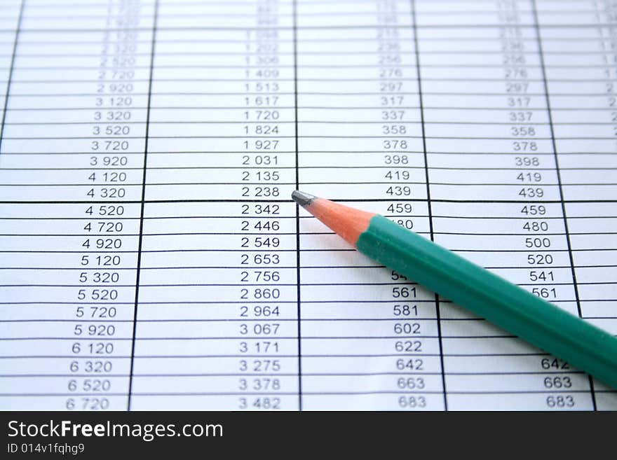 Pencil showing financial report