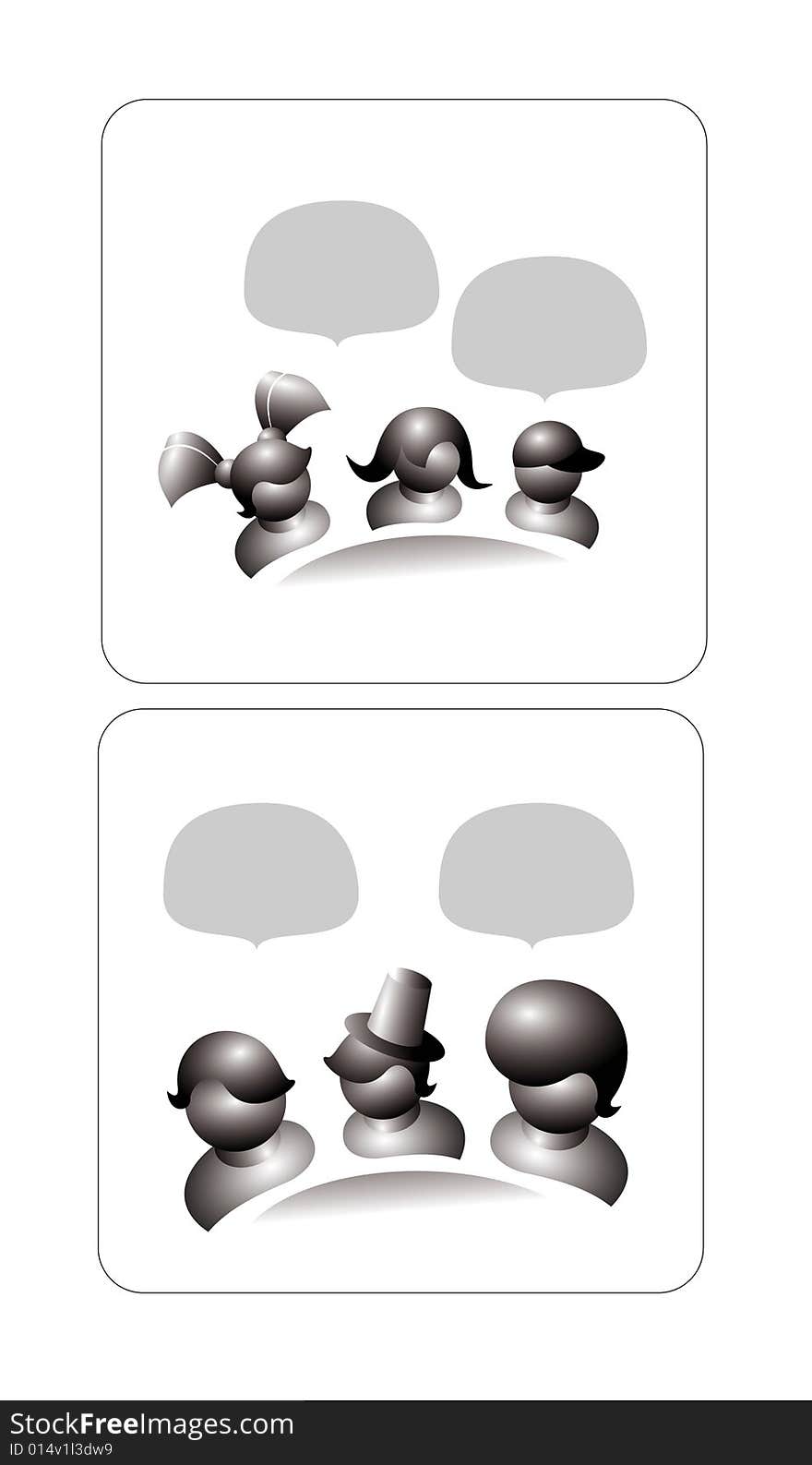 Vectorial illustration for web. People communicate.  Girl and boy