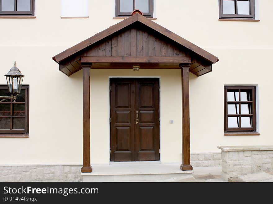 Brand new wooden entrance in nice house. Brand new wooden entrance in nice house