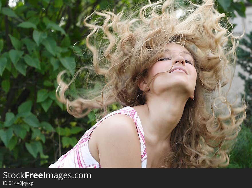 The girl with magnificent hair