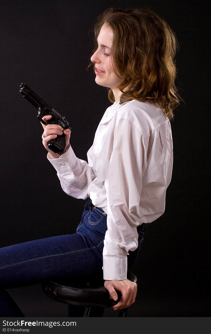 Woman with gun