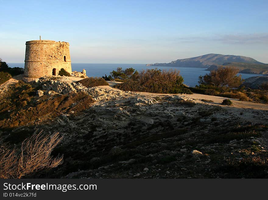 Tower, view point on the North-east side of island of Majorca in Spain